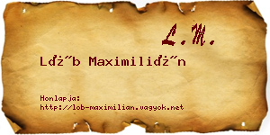 Löb Maximilián névjegykártya
